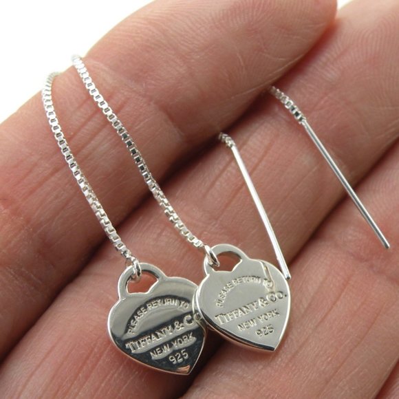 Tiffany & Co. Jewelry - NEW Mini Heart Earrings Return to Tiffany & Co 925 Sterling Silver Threaders